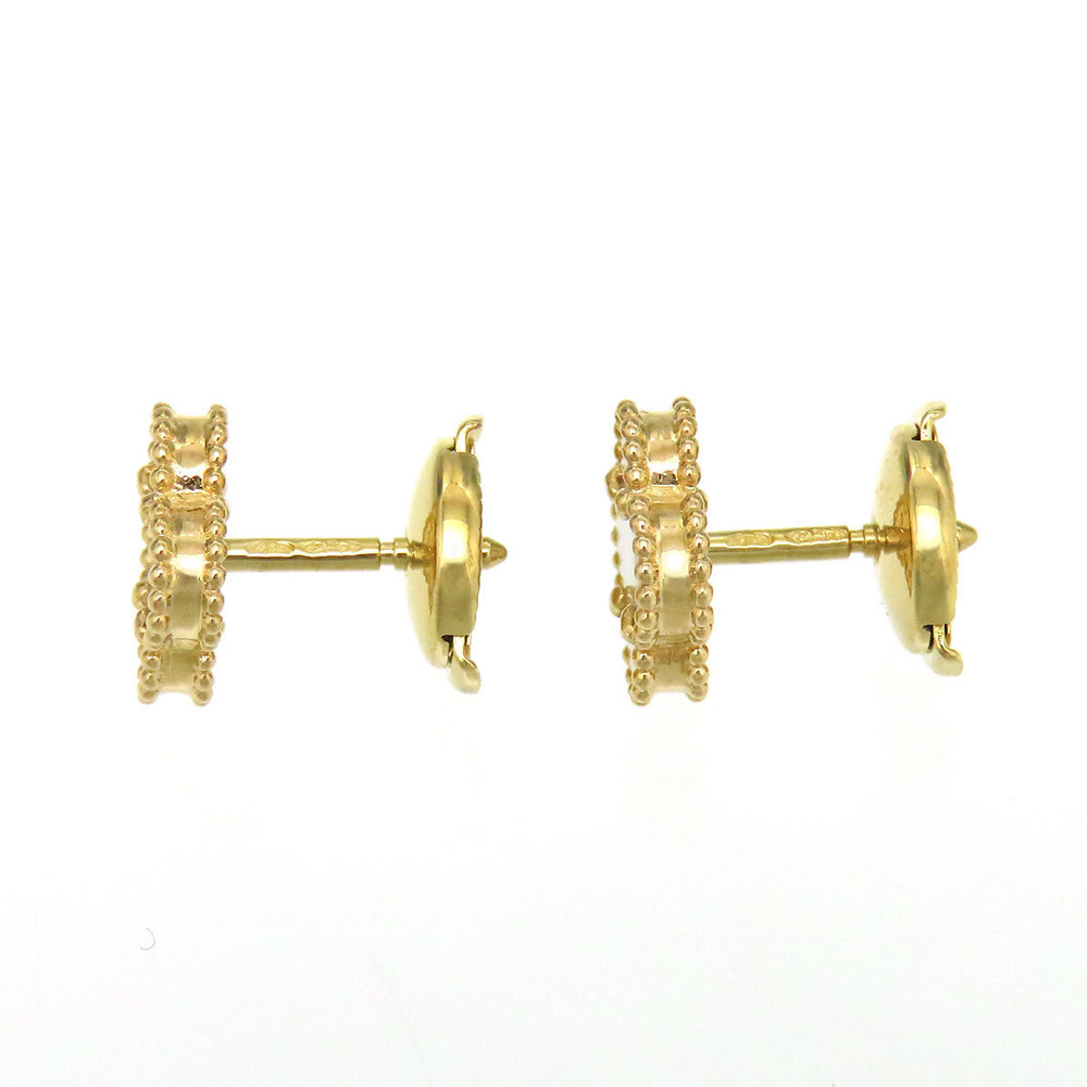 Authentic Van Cleef & Arpels 18K Mother of Pearl Magic Alhambra Earrings - Picture 3 of 5